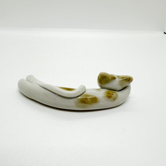 Rare Vintage Handmade Porcelain Cat Noodle Long Skinny Abstract Cartoon Cute - Picture 4 of 7